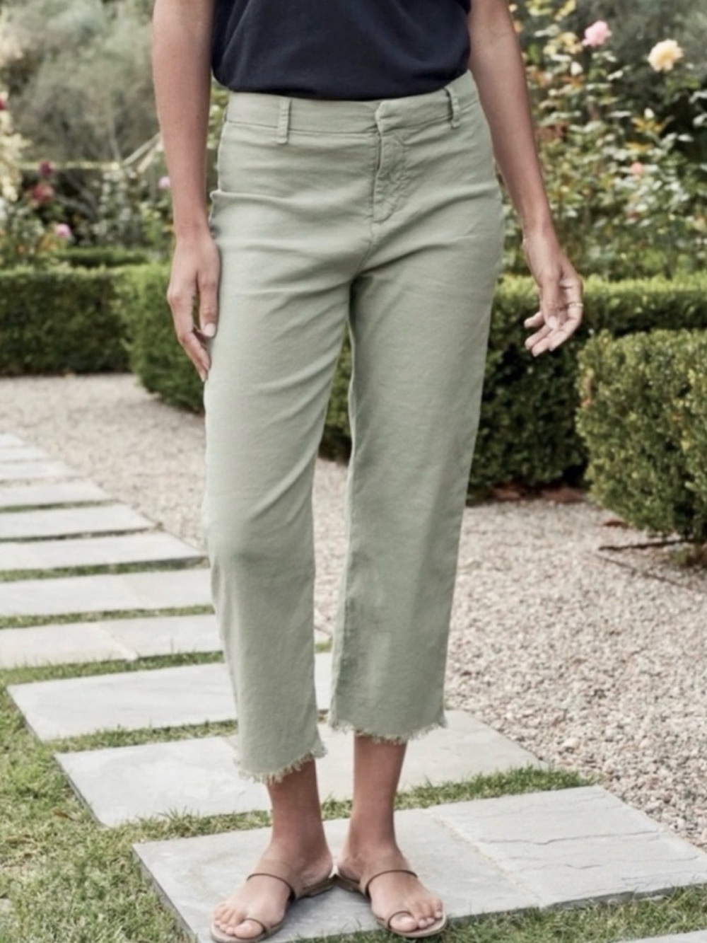 Frank & Eileen Kinsale Cotton Flax High Rise Crop pants